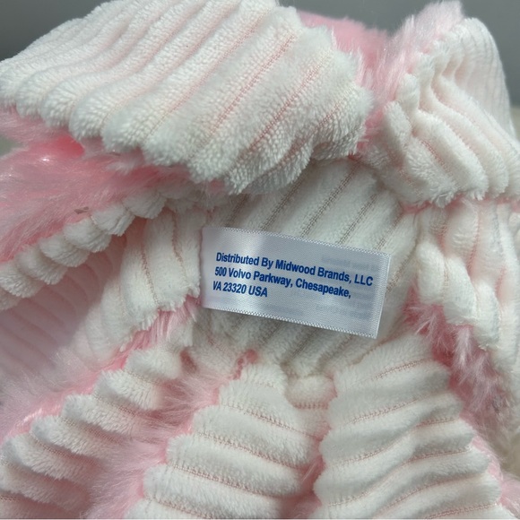 Midwood Brands Pink Octopus Jellyfish Plush Blue Eyes White Ribbed Lovey - Picture 6 of 6